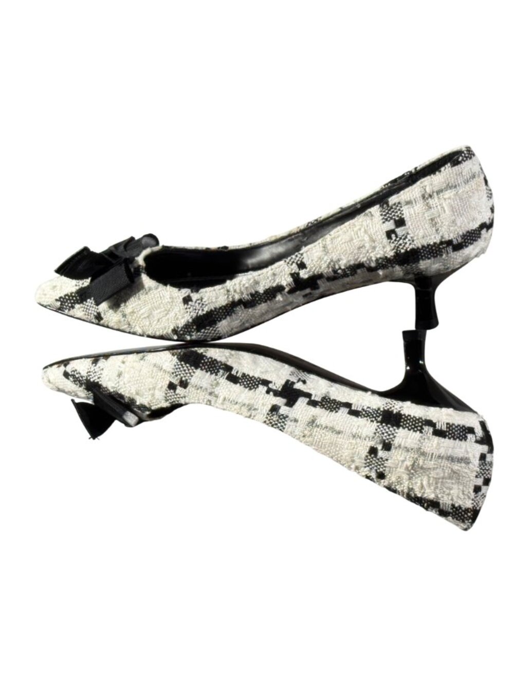 White House Black Market Sawyer Tweed Heels With Bow Accent Size 8 1/2M - Picture 7 of 11